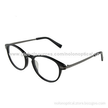 Anglo Optical BLK Round Eyeglasses Frame, Customized Logo